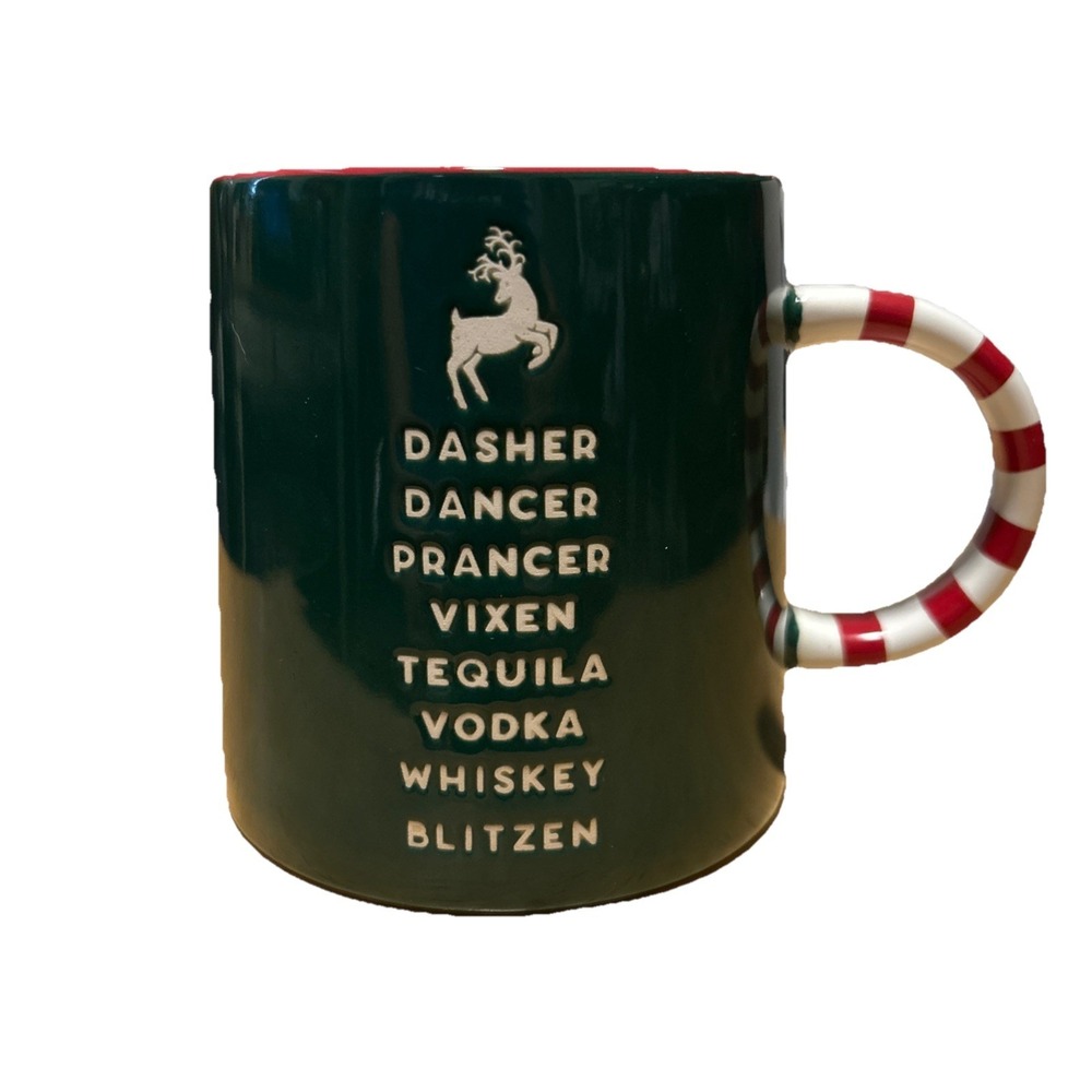 Christmas Place & Time Funny Santa Reindeer Names Coffee Mug 11oz Pre-owned